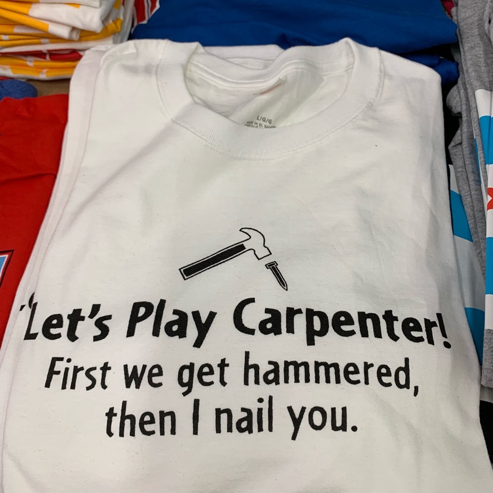 Funny Comic White Carpenter Short Sleeve T-shirt